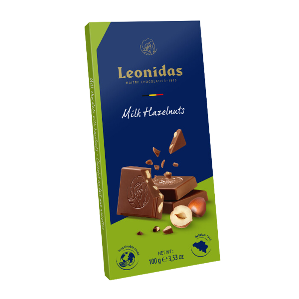 Σοκολάτα πλάκα Leonidas 100 γρ  Milk 30% Hazelnuts